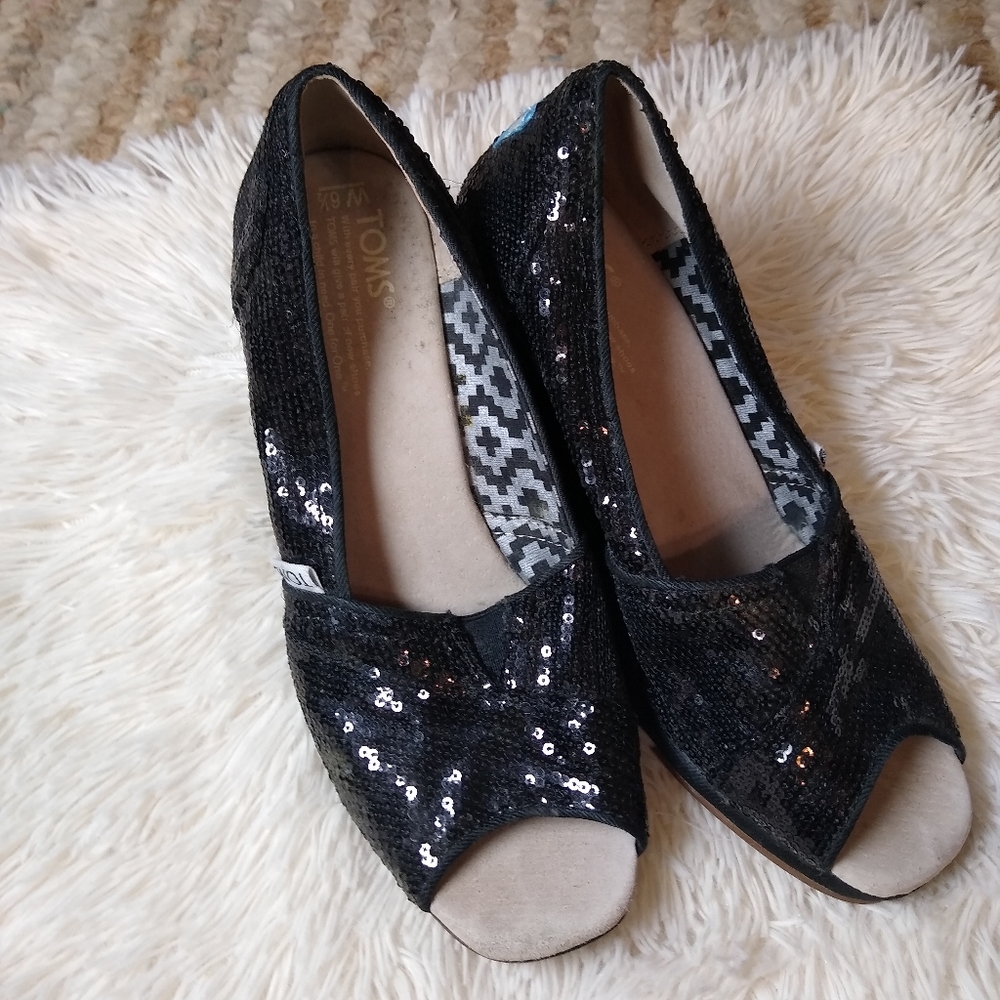 Toms sequin wedges